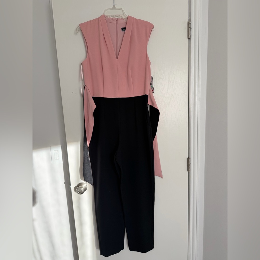 Jessica Howard Blush Pink and Black Jumpsuit